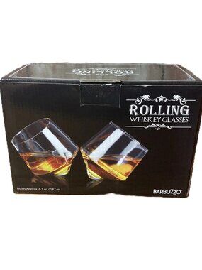 Barbuzzo Rolling Whiskey Glasses (Set of 2) – Hand-Blown Stemless Whiskey